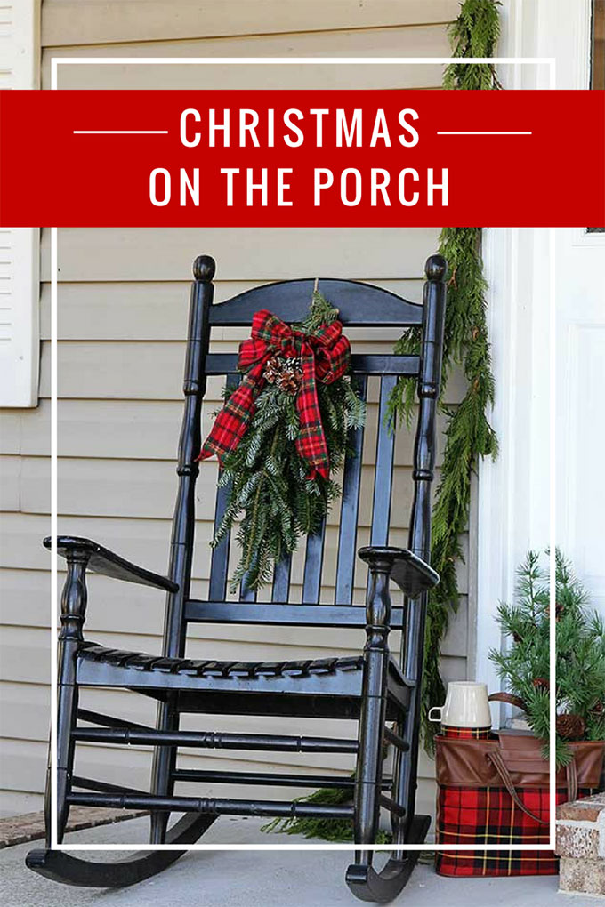 Jolly front porch Christmas decorations that combine traditional and vintage Christmas decor for a holiday porch the neighbors will envy. #ChristmasDecor #porch #PorchDecor #VintageChristmas #retrochristmas #kitschmas #kitsch 