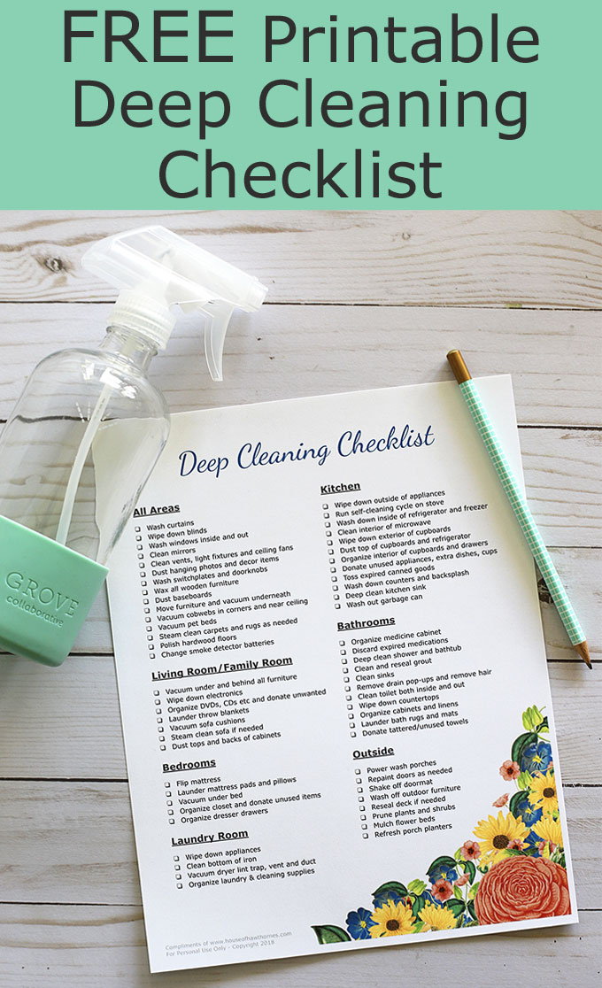 free printable house cleaning checklist house of hawthornes