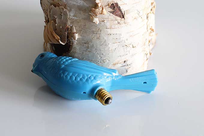 vintage plastic bird with socket - a Christmas tree light set
