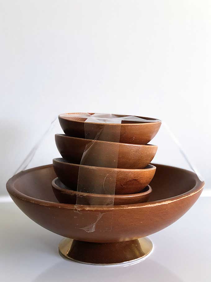 Wooden salad bowls from thrift store