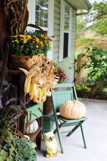 Simple Fall Porch Decorating On The Cheap - House of Hawthornes