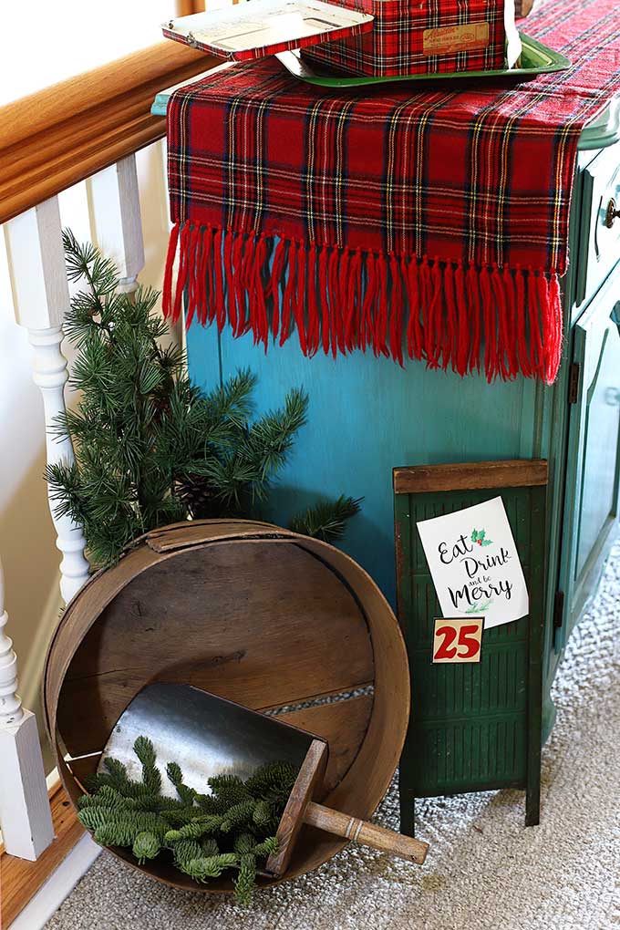 Farmhouse style Christmas decor