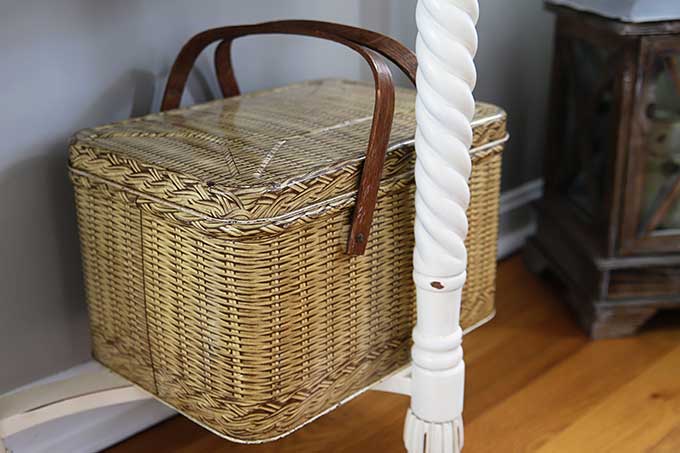 Vintage Decoware tin picnic basket