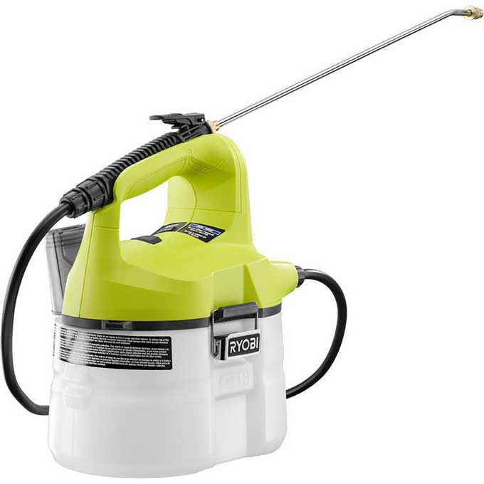 Battery operated garden sprayer to make gardening easier for seniors