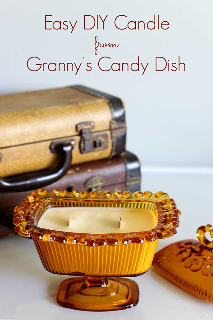 Easy DIY Candles from thrift store candy dishes