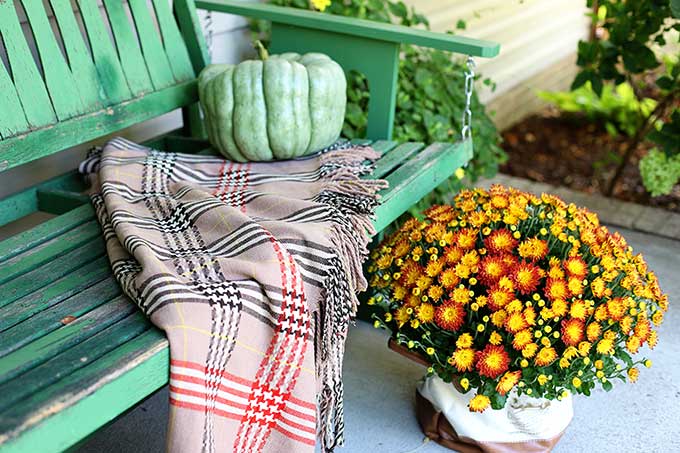 Traditional porch decor for fall