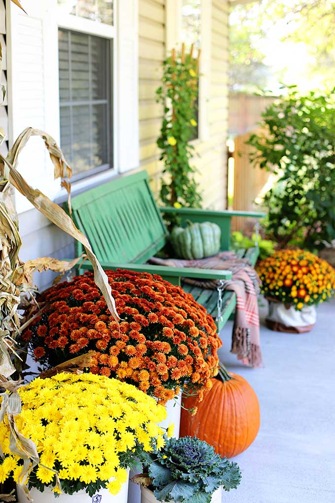 rustic and natural fall porch decor