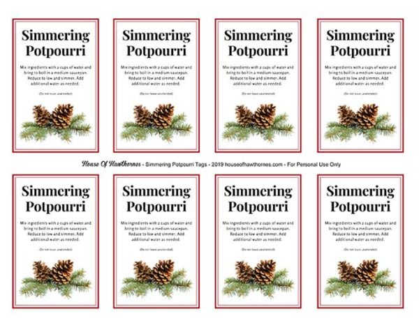 DIY Simmering Potpourri Gift And Printable Tag - House of Hawthornes