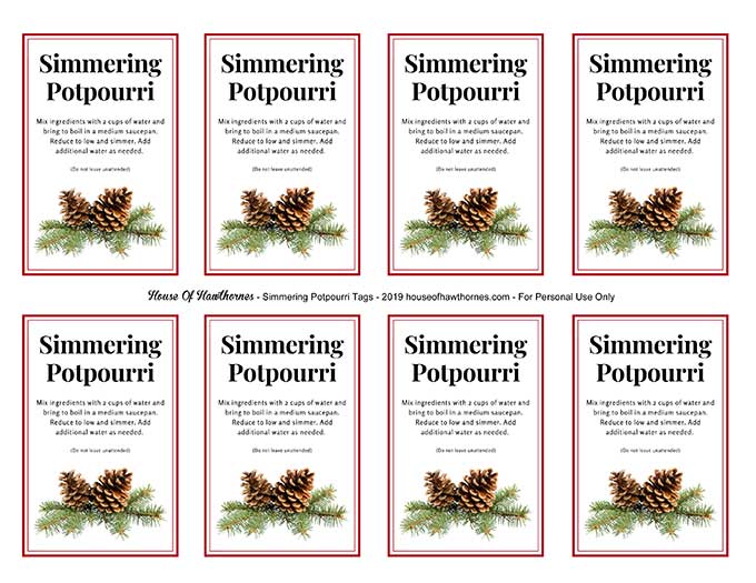 DIY SIMMERING POTPOURRI GIFT AND PRINTABLE TAG STORY