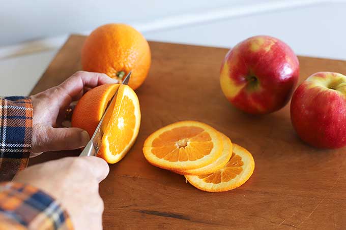 Drying fruit for holiday crafts