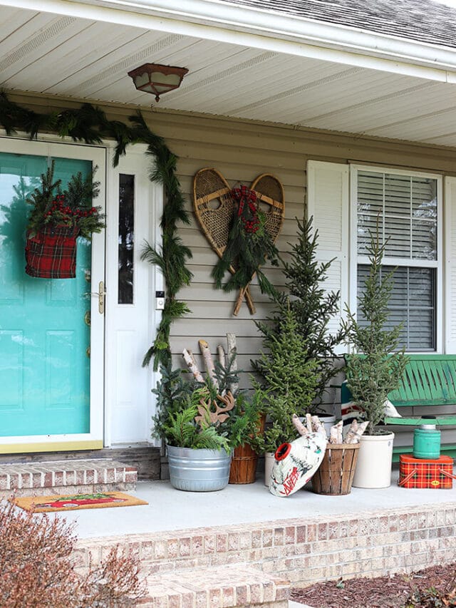 LODGE INSPIRED CHRISTMAS PORCH DECORATIONS STORY