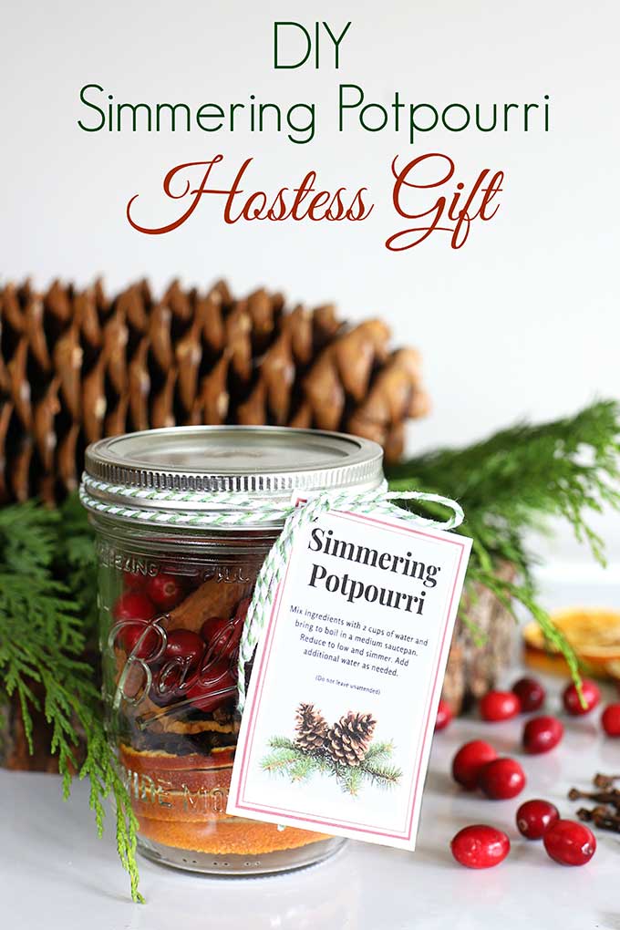 DIY simmering potpourri hostess gift in a jar