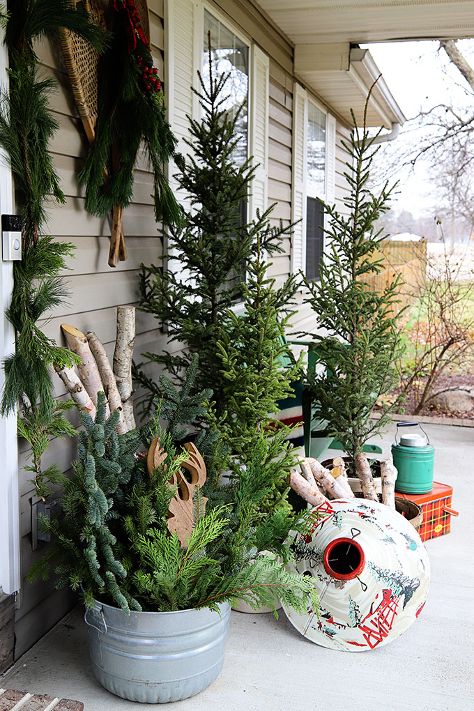 Vintage Lodge Inspired Christmas Porch Decorations - House of Hawthornes Vintage Lodge Inspired Christmas Porch Decorations - House Of Hawthornes