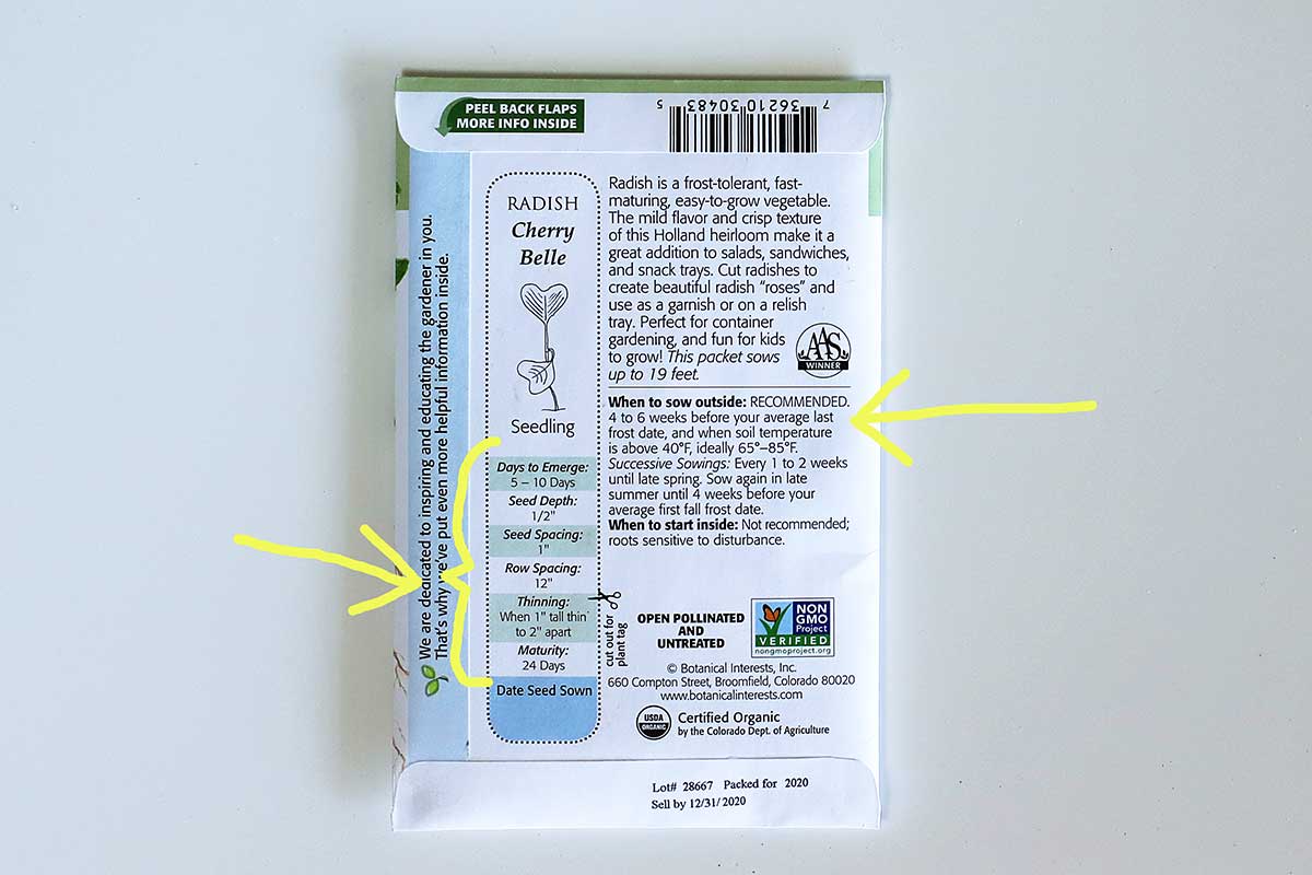 seed packet instructions