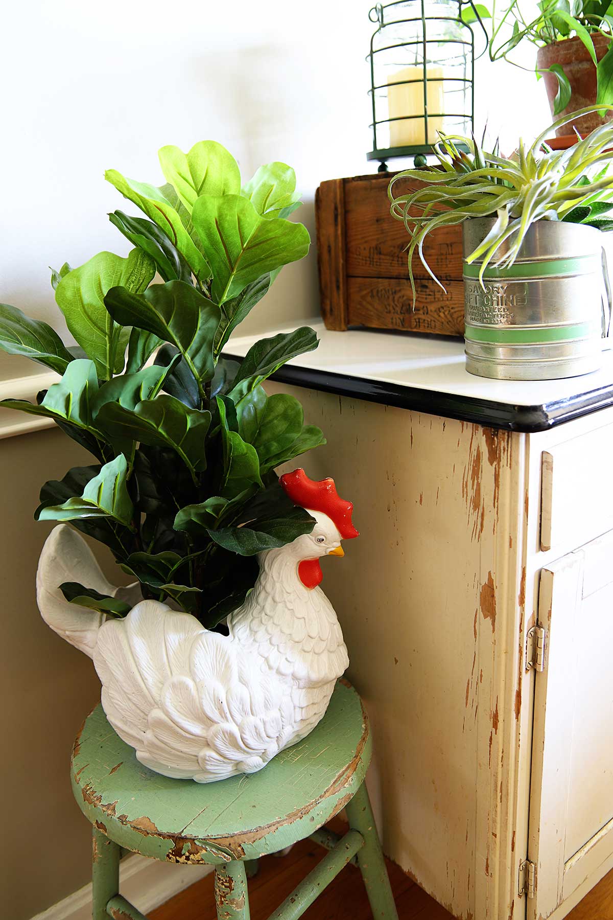 plastic blowmold chicken planter