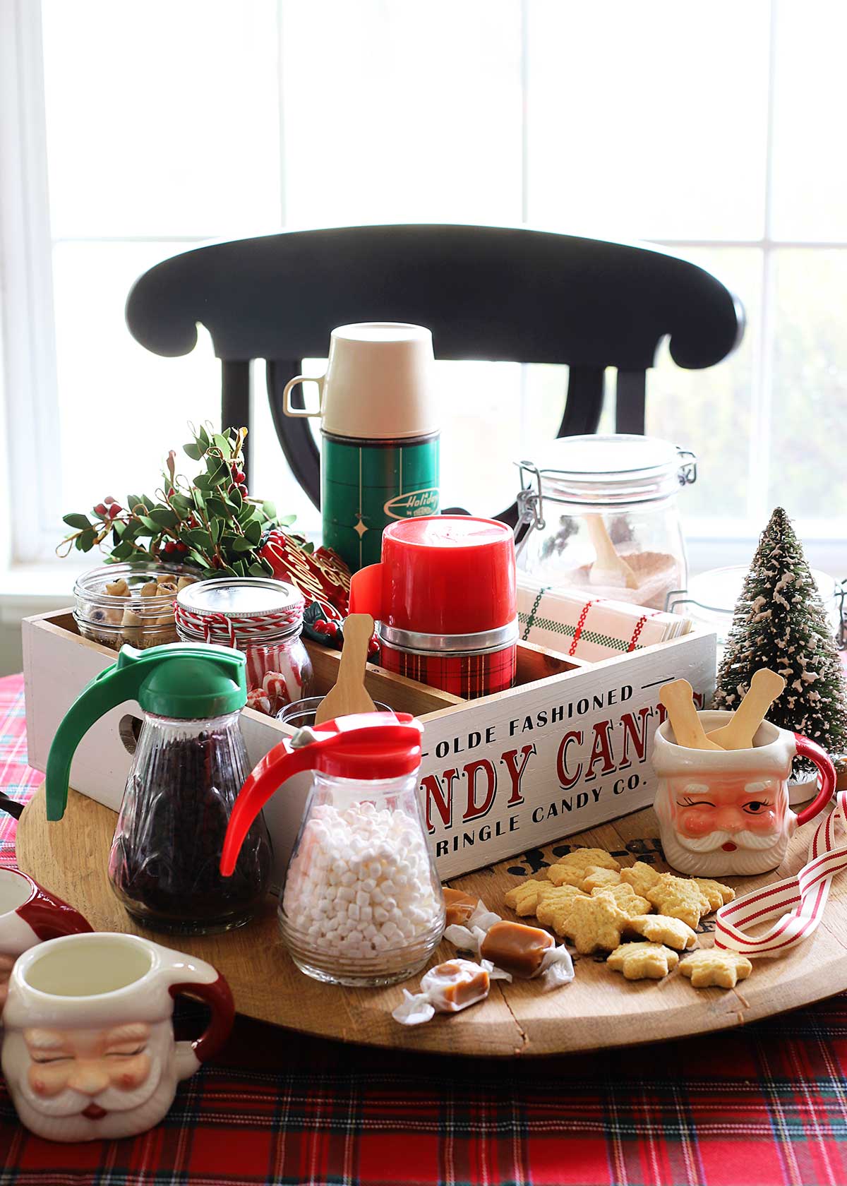 vintage inspired self-serve hot chocolate bar