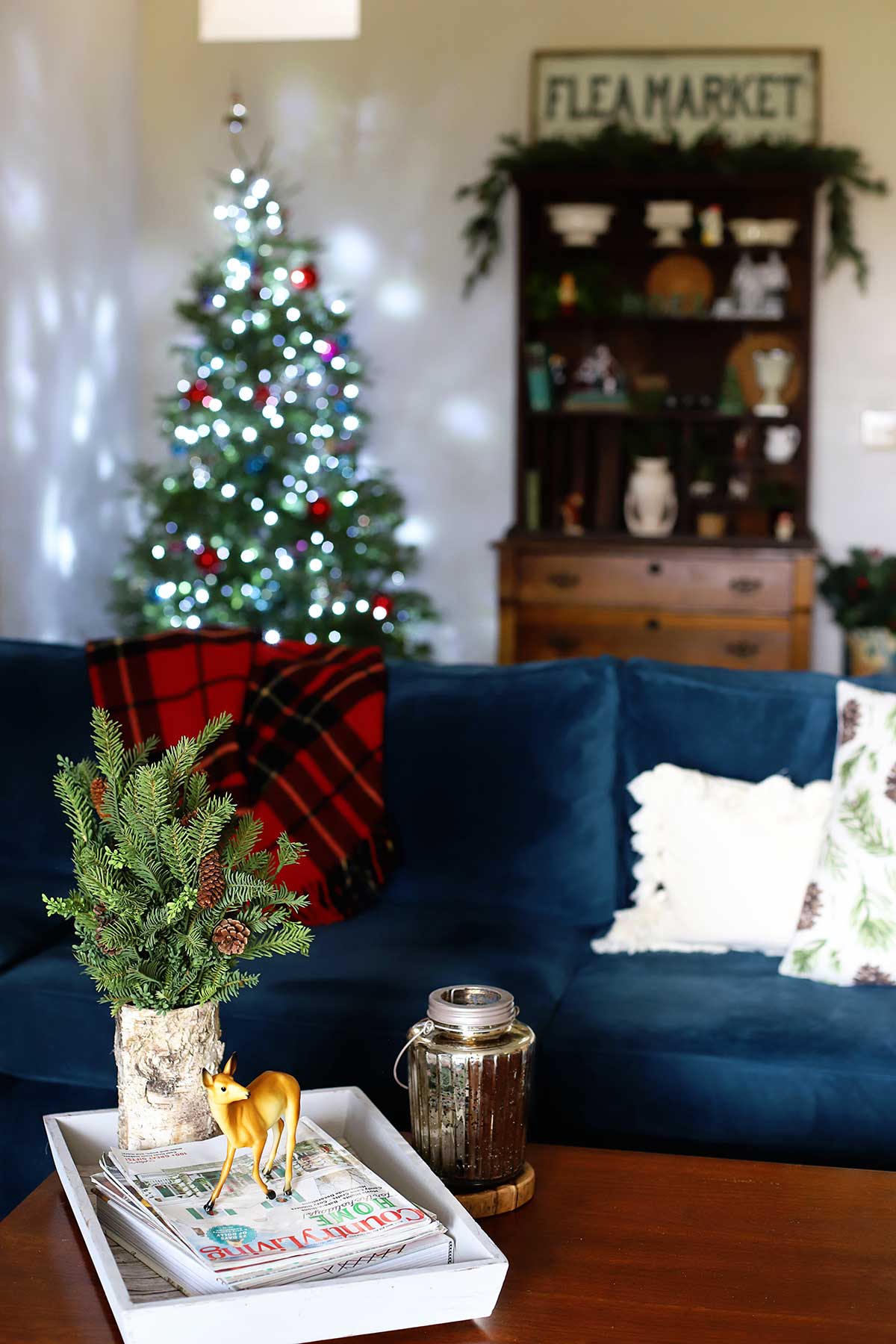 Christmas decor in the living room