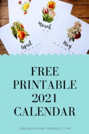 Printable 2021 Calendar | Botanical Illustrations - House of Hawthornes