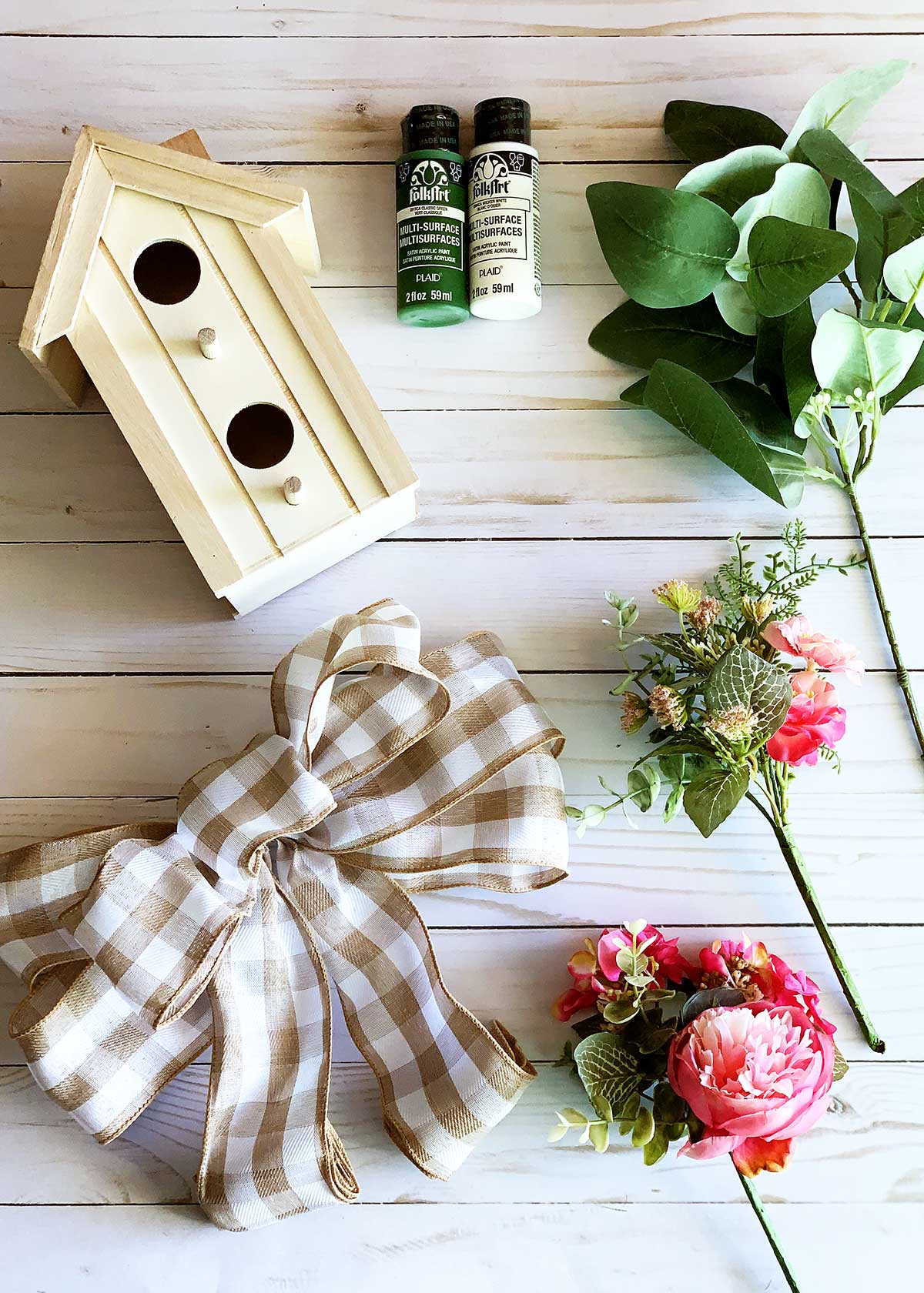 supplies to make the spring wreath