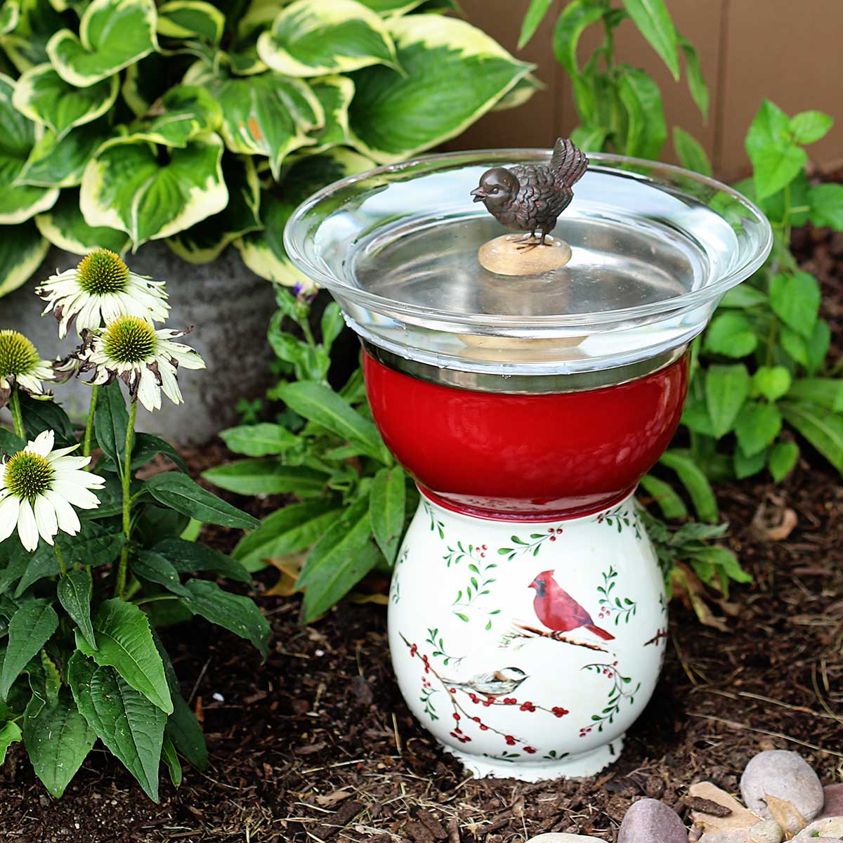 Easy DIY Bird Bath Project Using Thrift Store Finds