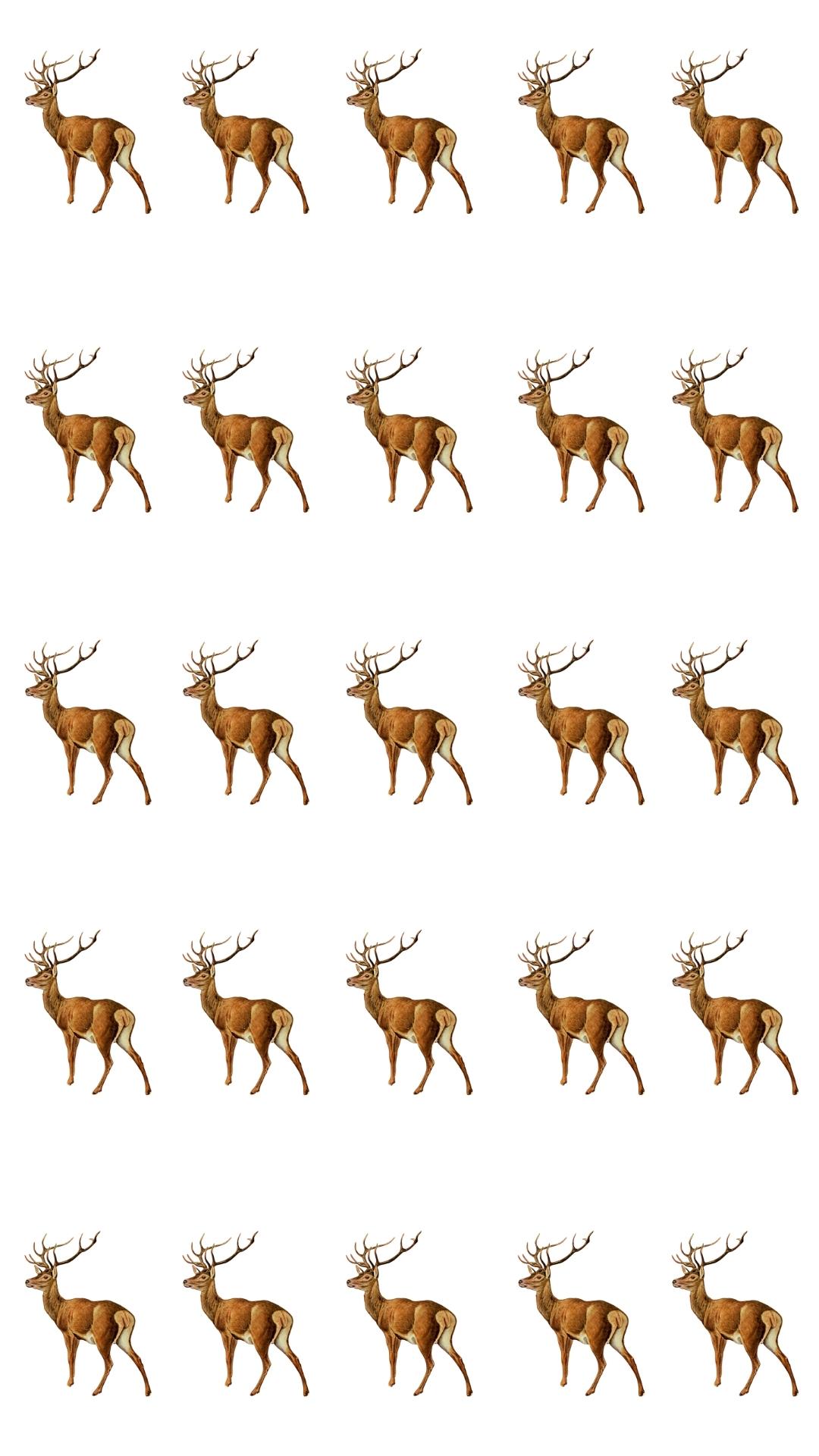 A repeating pattern of deer used as a holiday phone wallpaper background.