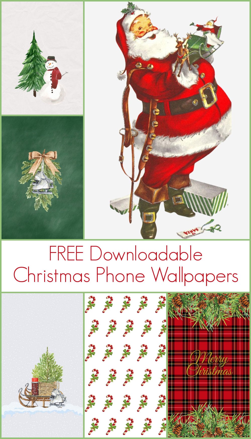 Add some Christmas cheer to your phone with these cute vintage-inspired Christmas phone wallpapers that you can easily add to your iPhone, Android, and Windows phone.
