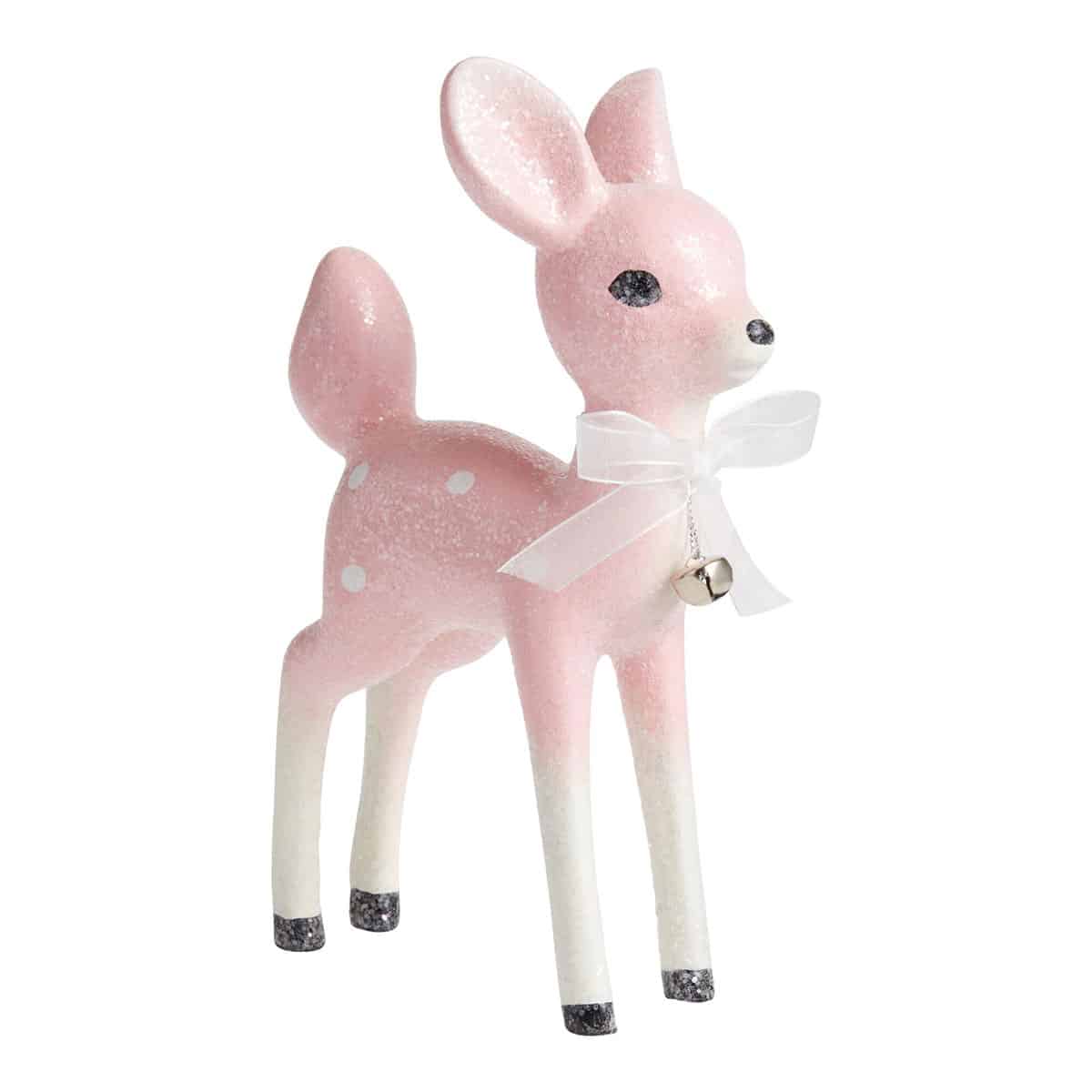 pink retro styled deer for holiday decor