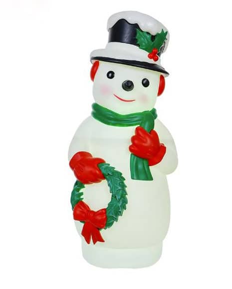 snowman blow mold for Christmas decor.