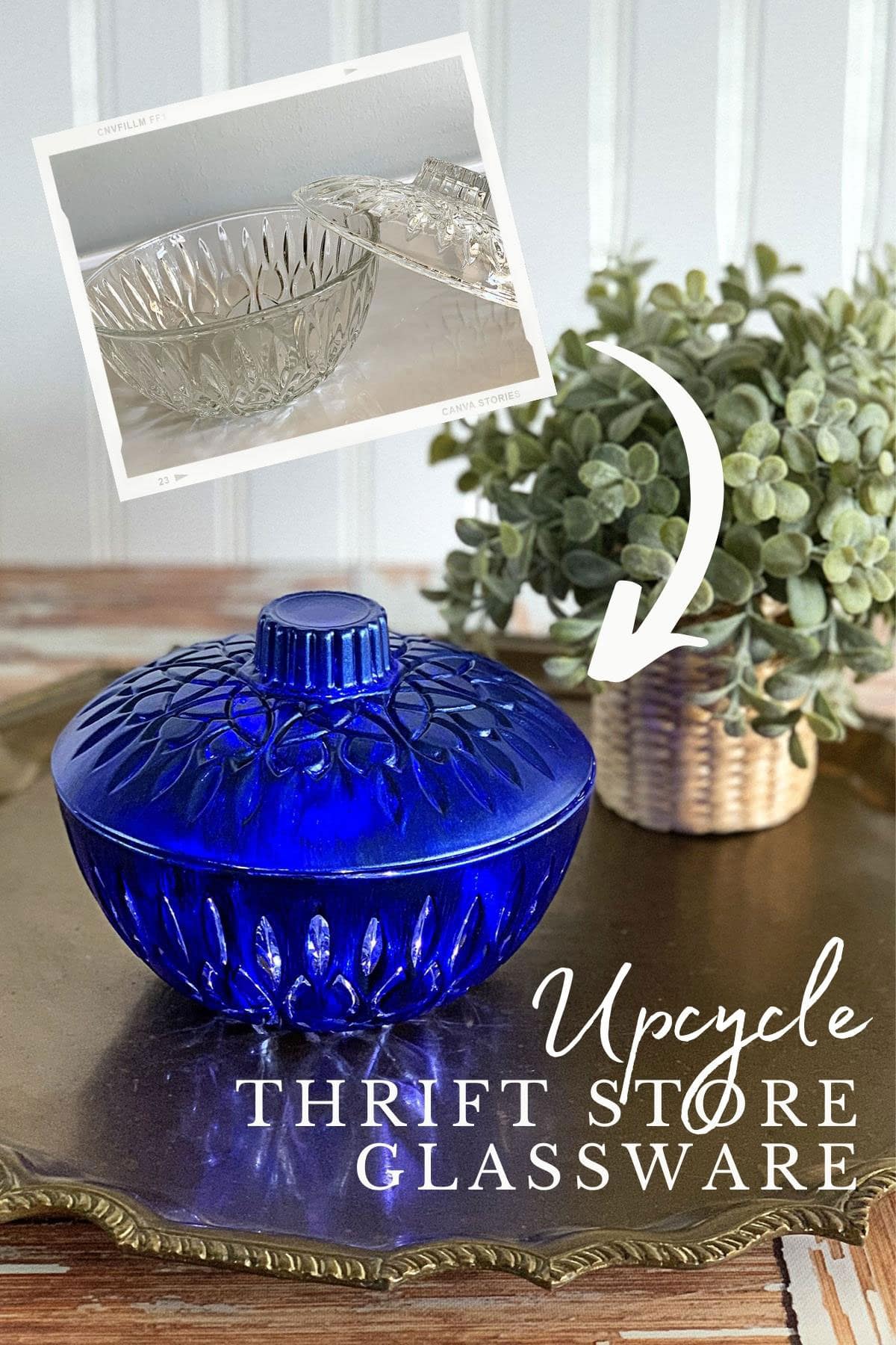 How to upcycle thrift store glass to make unique and stylish home decor.