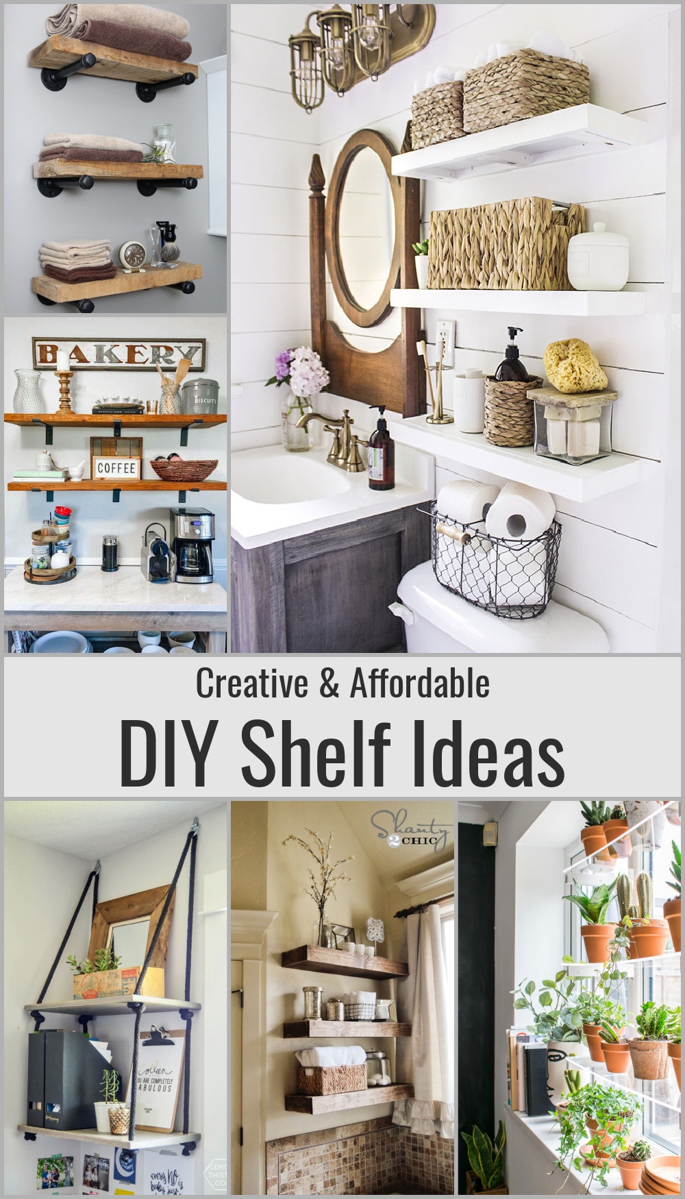 Learn how to make these stylish and budget-friendly DIY shelving projects in your own home. Easy step-by-step instructions to guide you through the process to create a more organized home this weekend.