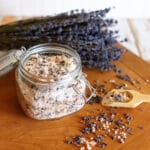 DIY lavender and chamomile relaxing bath salts.