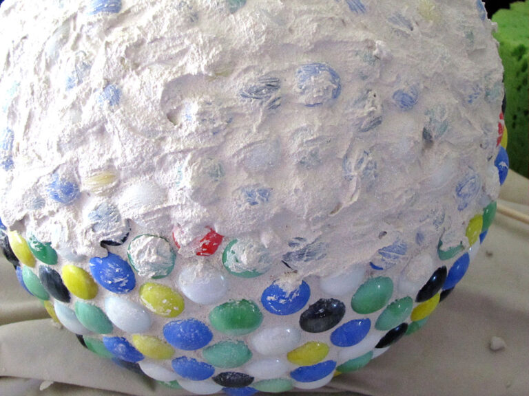 Mosaic Bowling Ball Yard Art House of Hawthornes