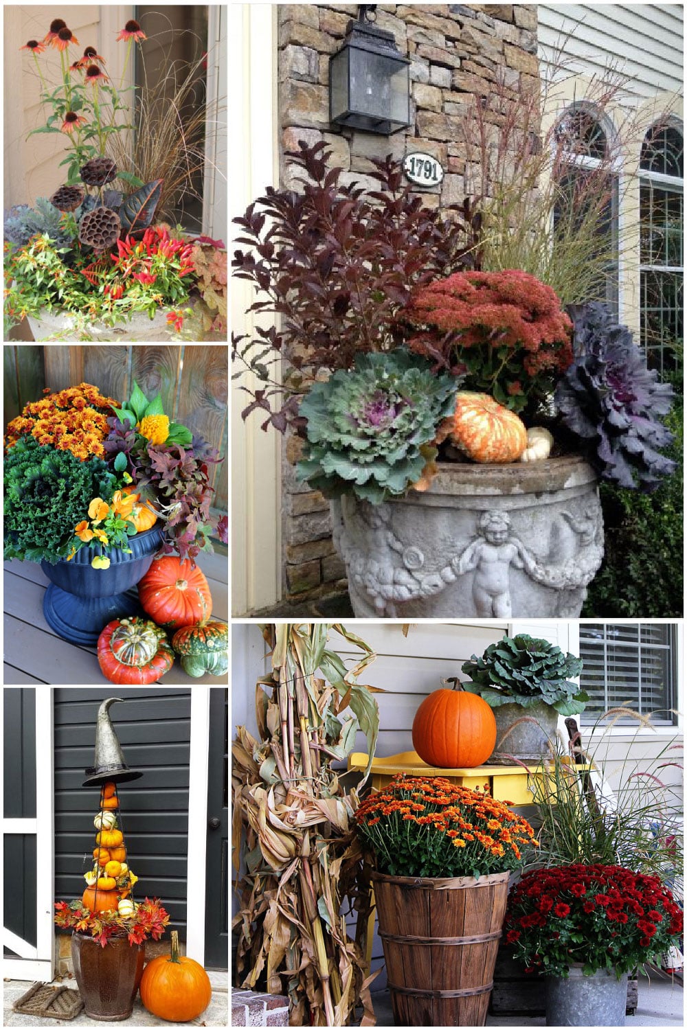 Fall planter and container gardens for your front porch.