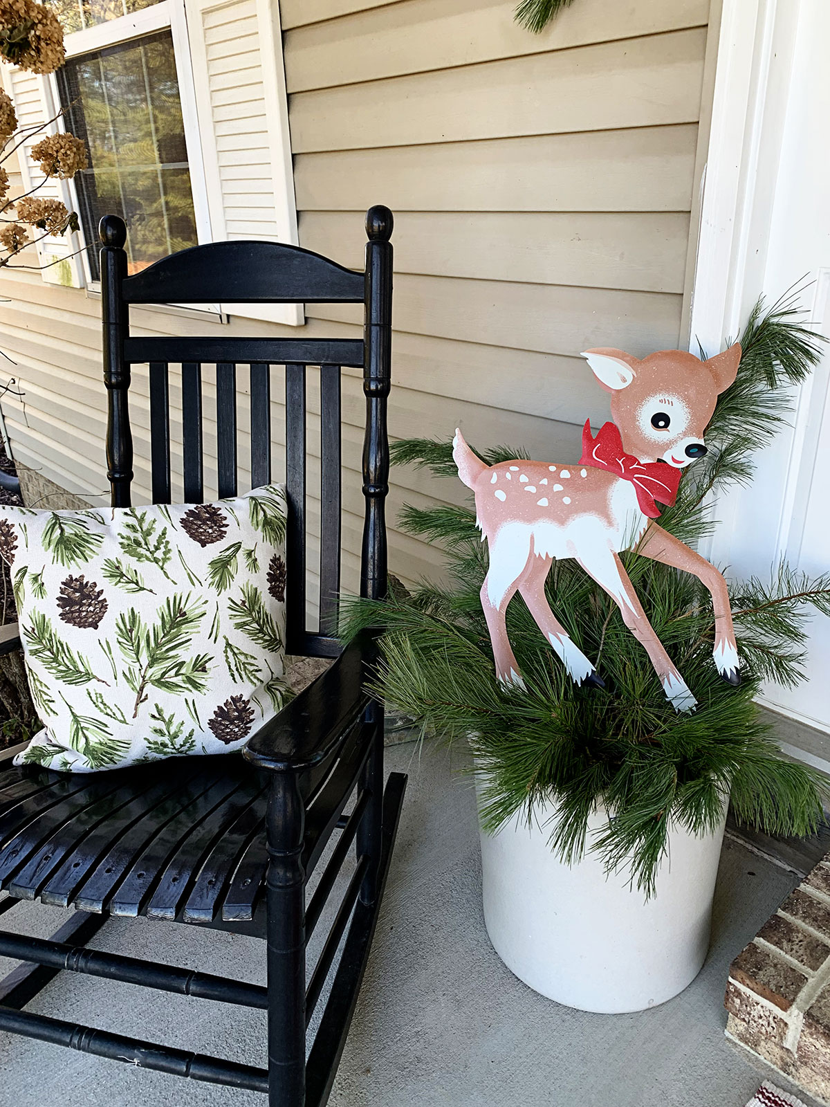 Vintage inspired reindeer yard decor.