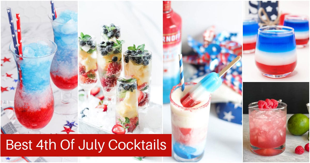 Featuring red, white and blue cocktails for the 4th Of July holiday.