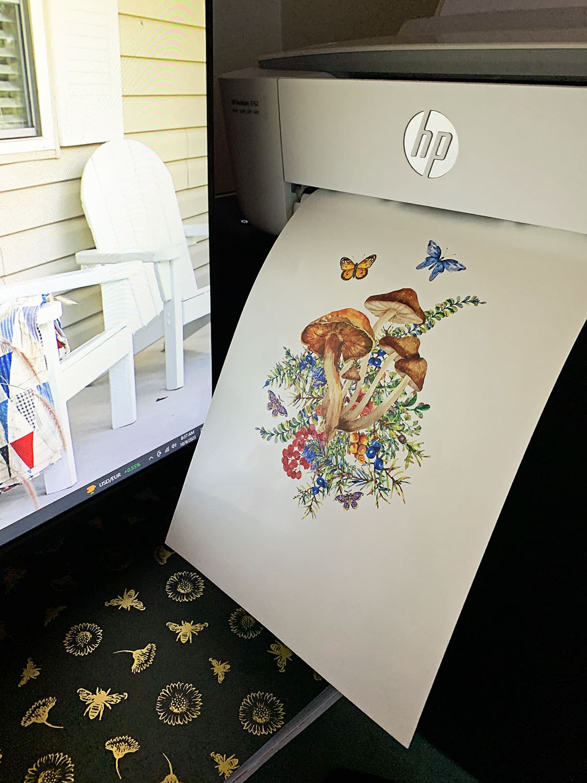 Printing the decal on an HP printer.