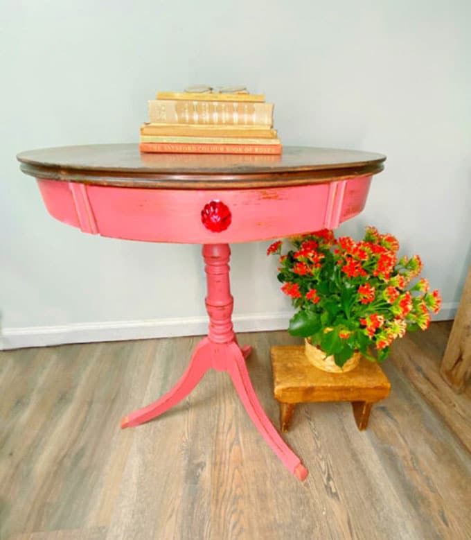 Brightly painted Duncan Phyfe table.